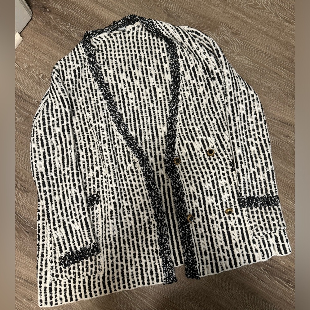 Zara Knit Double Breasted Cardigan